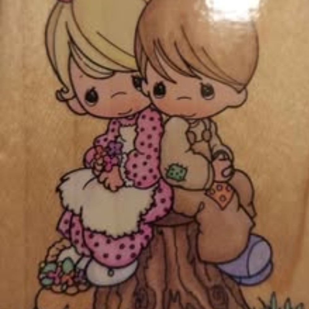 Stampendous Precious Moments One Another UV010 1996 Rubber Stamp Wood #K81